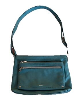 Relic Teal Shoulder Bag with Front Zip Pocket